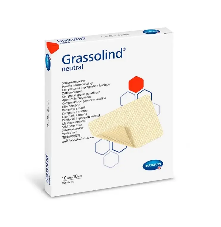 7494_KRYTI S MASTI GRASSOLIND STERILNI, 10 X 10 CM, 10 KS